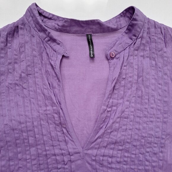 NAF NAF 100% Cotton Purple V-neck Top - Picture 3 of 9